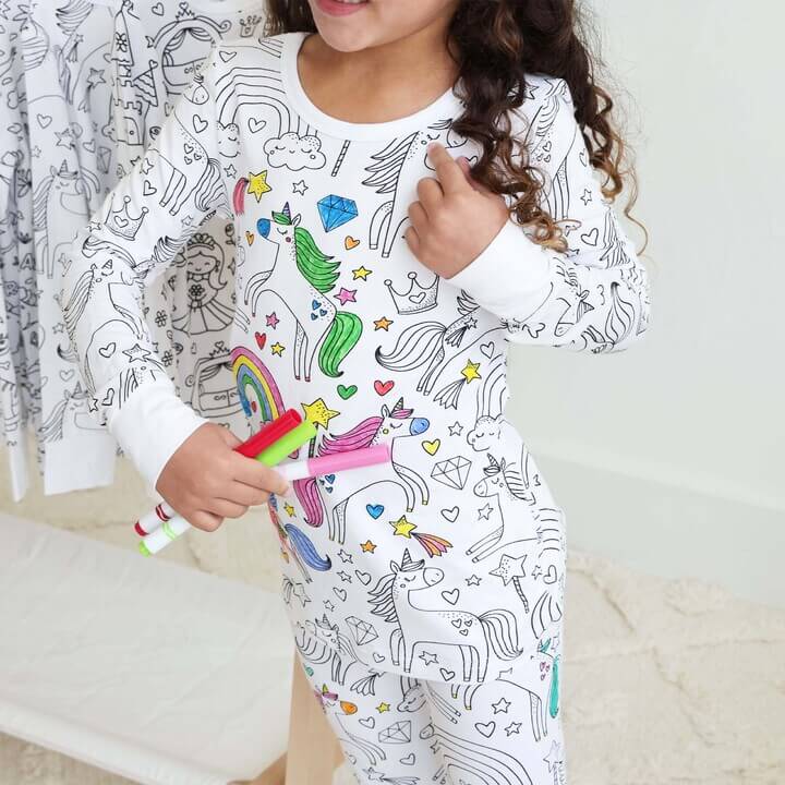 Creative Kids Pajama - DreamArt-Enchanting Unicorns-3 Years-Nora Luxe