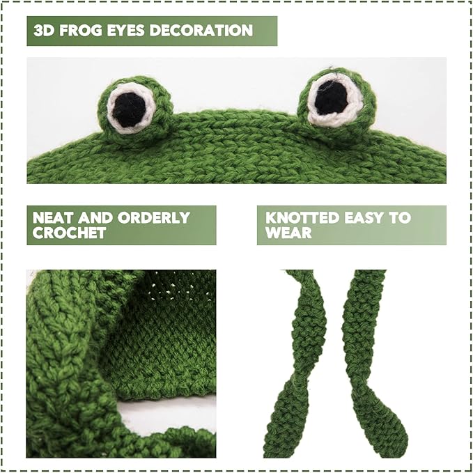 Crocheted Frog Ear-Warming Headband - FrogHeat-Nora Luxe