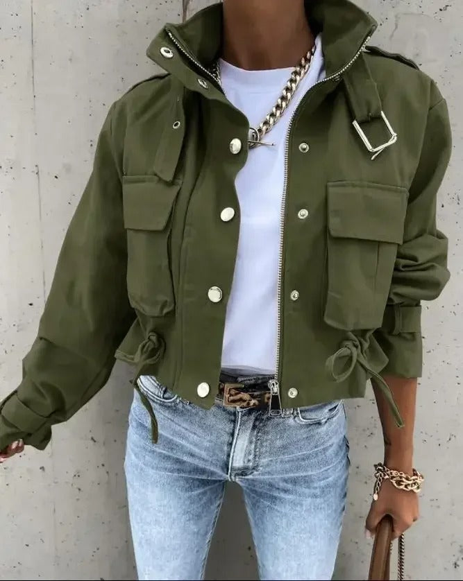 Cropped summer jacket with chic – Noëlle-Green-S-Nora Luxe