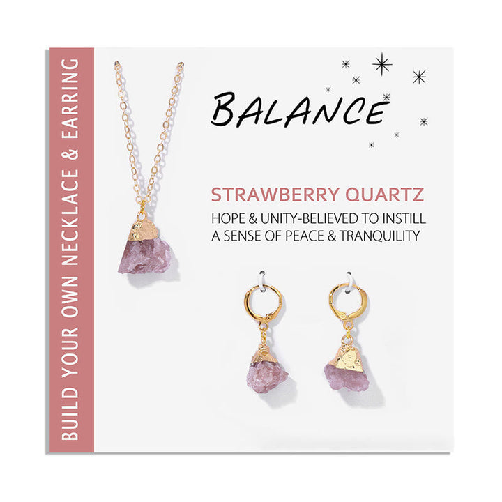 Crystal Jewelry Set Necklace and Earrings - Elara-Clear crystal-Nora Luxe