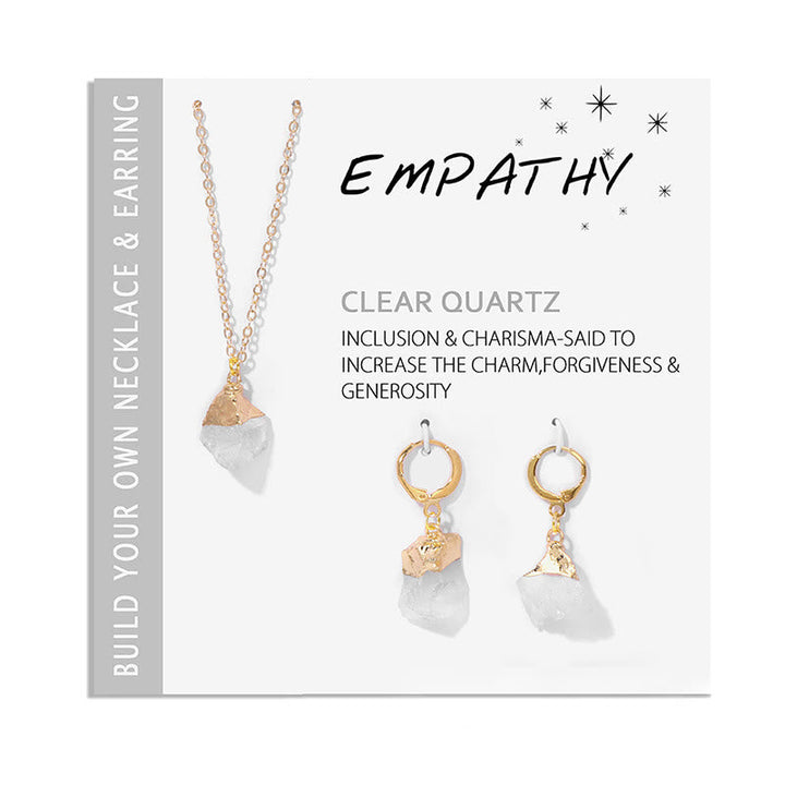 Crystal Jewelry Set Necklace and Earrings - Elara-Clear crystal-Nora Luxe