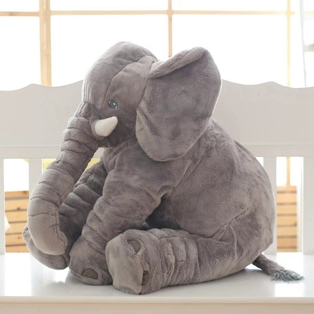 Cuddlephant Plush Elephant Cushion-Gray-15.74 in-Nora Luxe