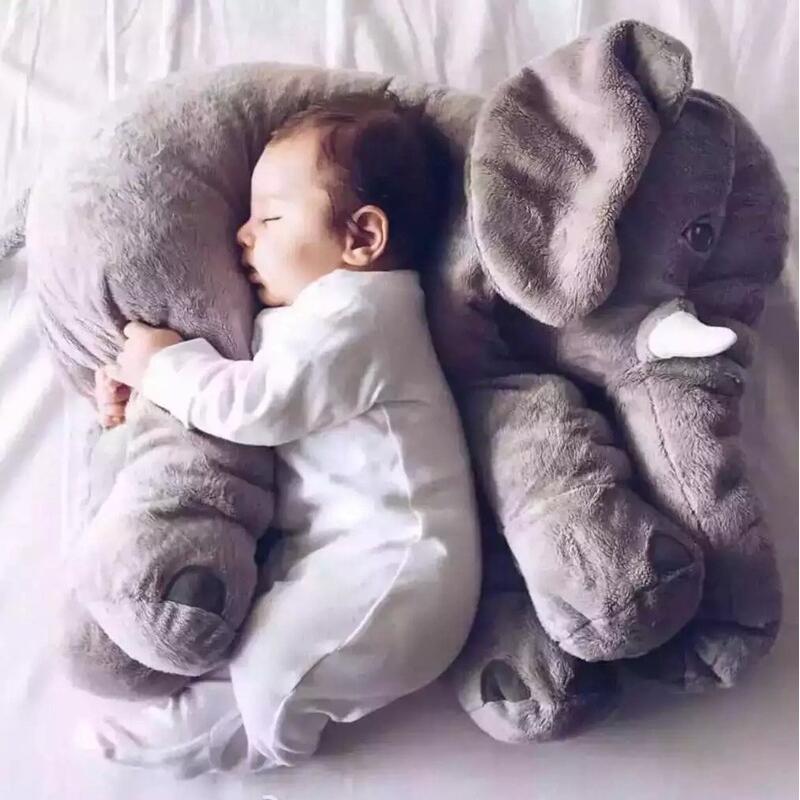 Cuddlephant Plush Elephant Cushion-Gray-15.74 in-Nora Luxe