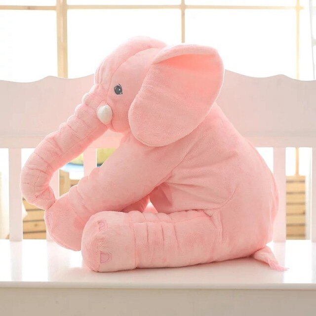 Cuddlephant Plush Elephant Cushion-Pink-15.74 in-Nora Luxe