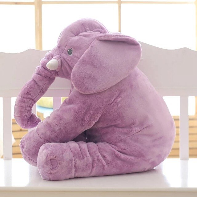 Cuddlephant Plush Elephant Cushion-Purple-15.74 in-Nora Luxe