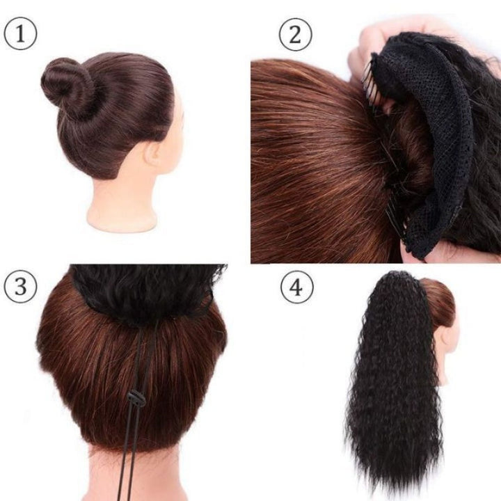 Curly Clip-in Ponytail – Nayla-Black-Nora Luxe