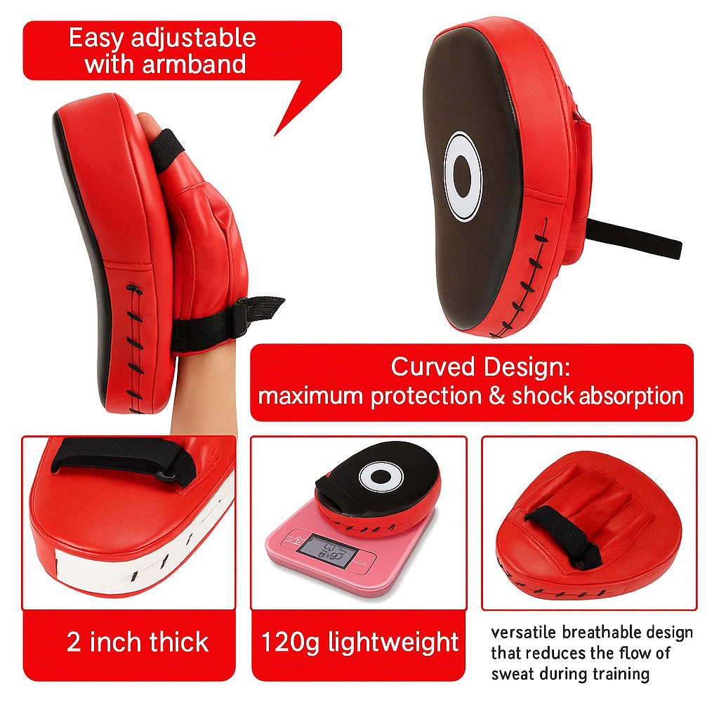 Curved Boxing Path - StrikeShield-Red-Nora Luxe