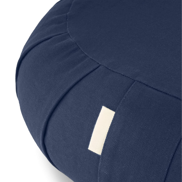 Curved Organic Cotton Meditation Cushion with Washable Cover-Blue-Nora Luxe
