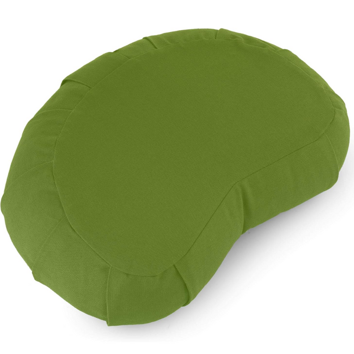 Curved Organic Cotton Meditation Cushion with Washable Cover-Blue-Nora Luxe