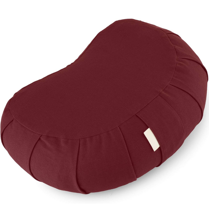 Curved Organic Cotton Meditation Cushion with Washable Cover-Brown-Nora Luxe