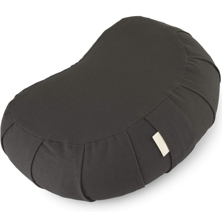 Curved Organic Cotton Meditation Cushion with Washable Cover-Grey-Nora Luxe
