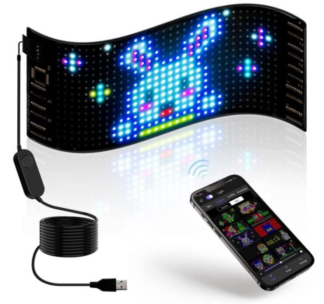 Customisable LED Car Display - GlowSign-16x32 LEDs - 2.76″ × 6.69″-Nora Luxe