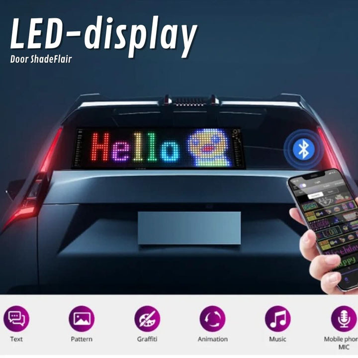 Customisable LED Car Display - GlowSign-16x32 LEDs - 2.76″ × 6.69″-Nora Luxe