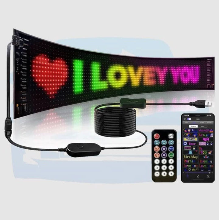 Customisable LED Car Display - GlowSign-16x32 LEDs - 2.76″ × 6.69″-Nora Luxe