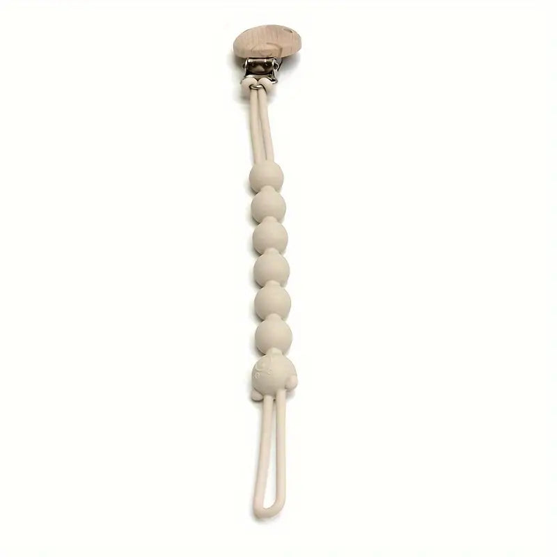 Cute Bear Pacifier Chain - TeddyClip-Beige-Nora Luxe