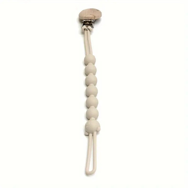 Cute Bear Pacifier Chain - TeddyClip-Beige-Nora Luxe