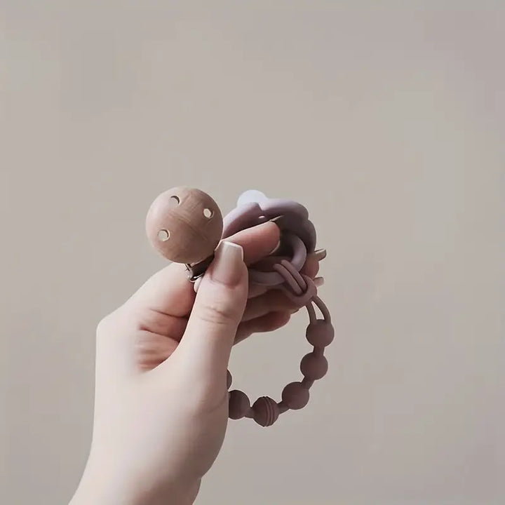 Cute Bear Pacifier Chain - TeddyClip-Ochre Yellow-Nora Luxe