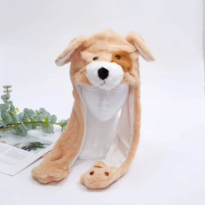 Cute Hat with Moving Ears - BunnyBounce Hat-Light Brown dog-Nora Luxe