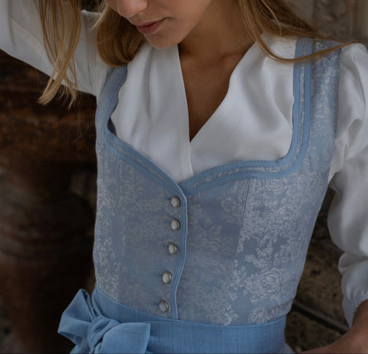 Women's blue floral dirndl set, another view