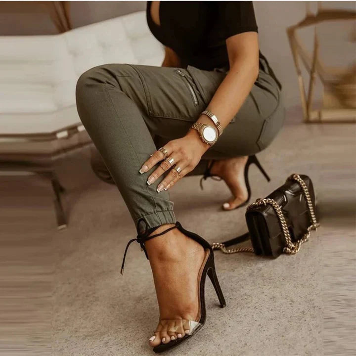 Ladies Cargo Jeans with Elastic Cuffs – Nadine