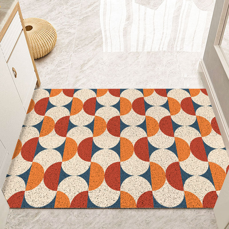 Decorative Welcome Mat with Vintage Design - Portiquea-Red-40cm x 60cm-The Livary