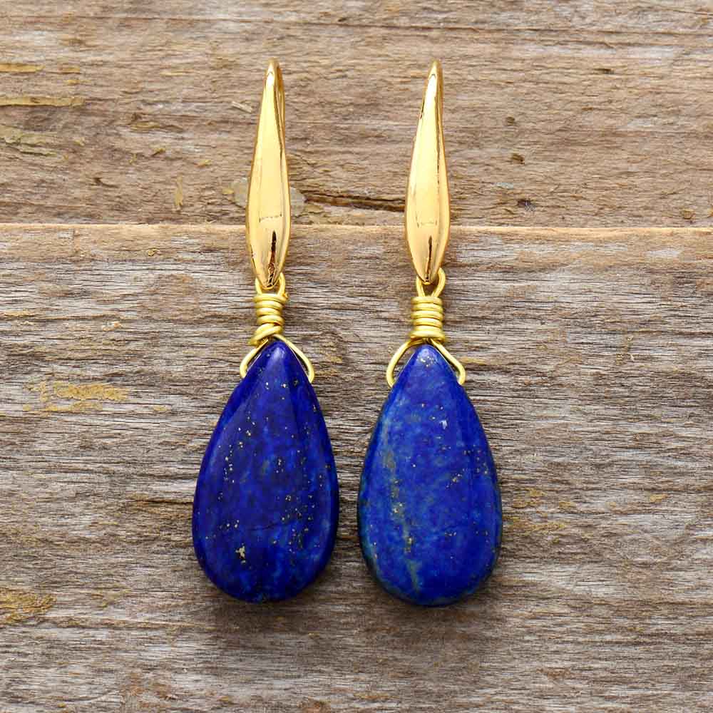 Deep Blue Lapis Earrings of the Dreamers - Selene-Nora Luxe