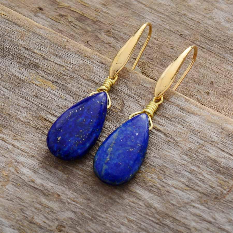 Deep Blue Lapis Earrings of the Dreamers - Selene-Nora Luxe