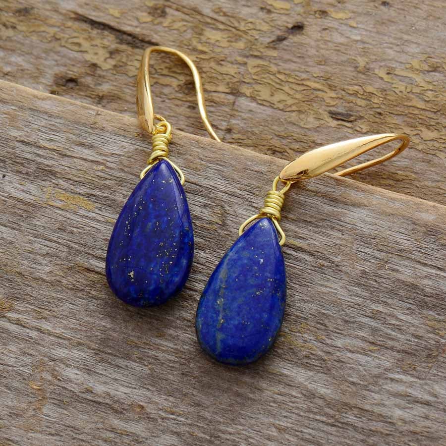 Deep Blue Lapis Earrings of the Dreamers - Selene-Nora Luxe