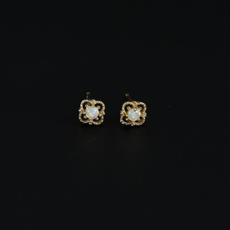 Delicate Vintage Earrings with Opal - Seraphina-Gold-Nora Luxe