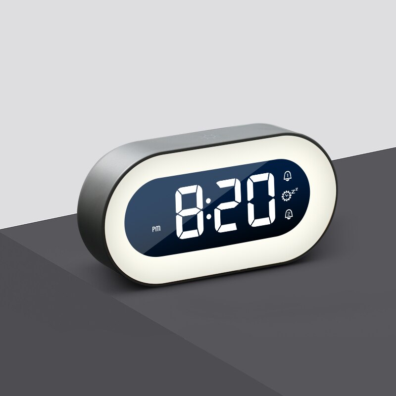 Digital Alarm Clock with Night Light - Lumino-White-Nora Luxe