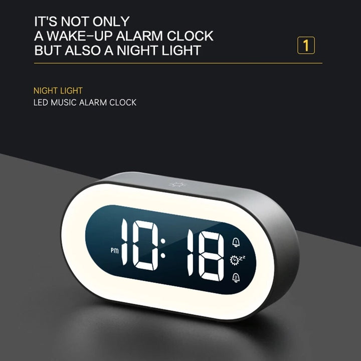 Digital Alarm Clock with Night Light - Lumino-White-Nora Luxe