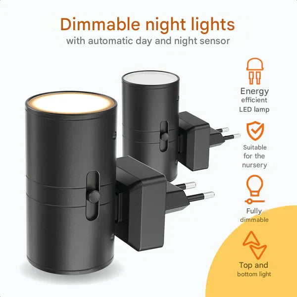 Dimmable Night Light with Sensor - LumenGuard-White-Nora Luxe