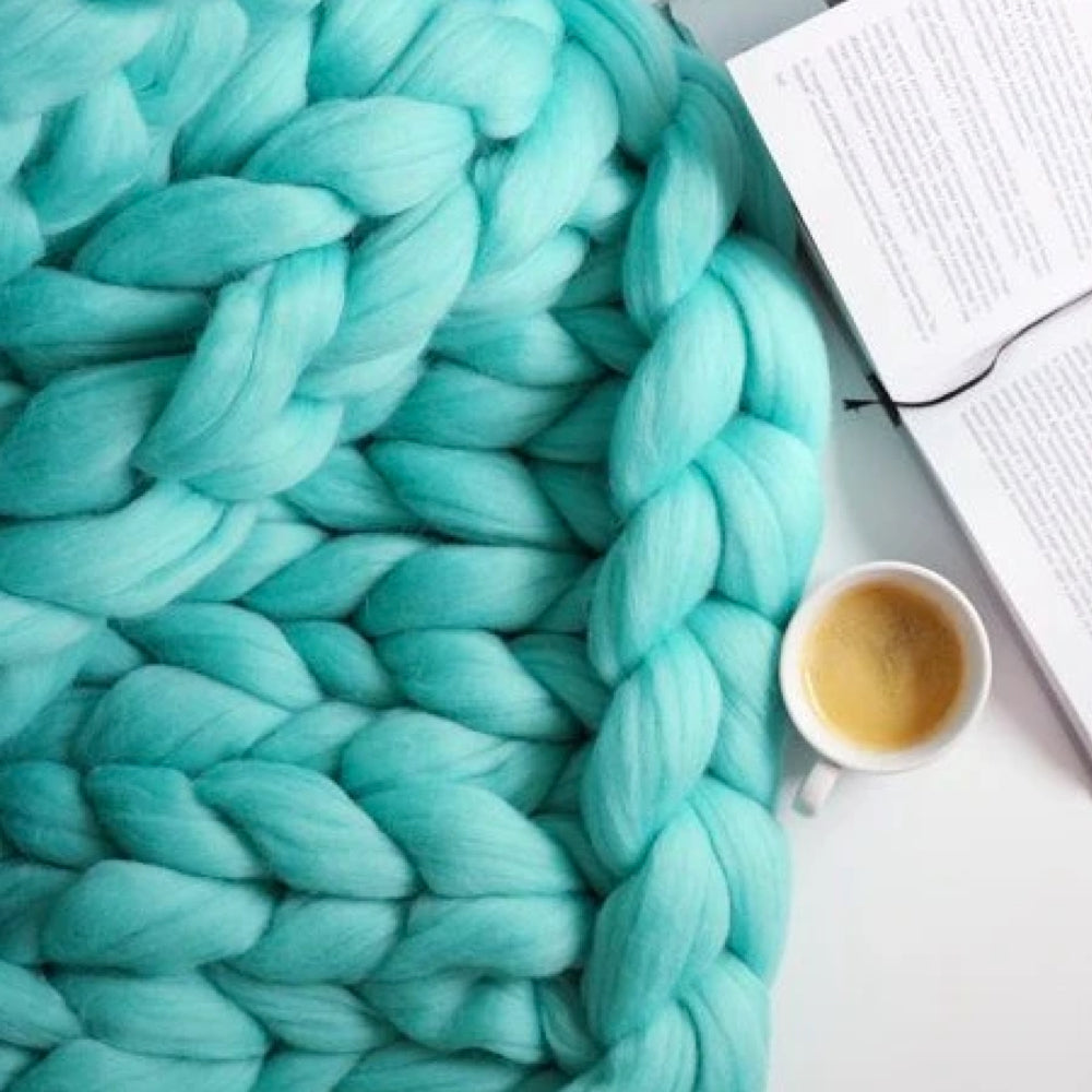 DIY Chunky XL Wool Yarn for Super Soft Blanket - CosyWeave-Turquoise-Nora Luxe