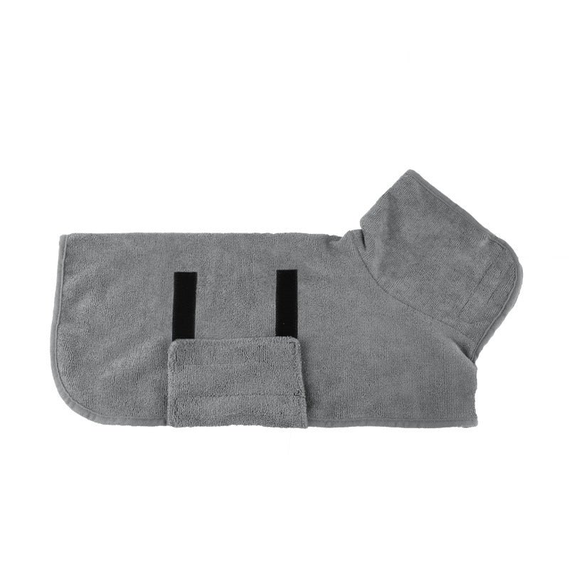 Dog bathrobe - DryPaws-Gray-S-Nora Luxe