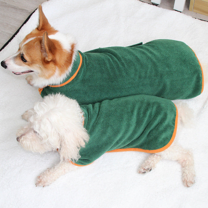 Dog bathrobe - DryPaws-Gray-S-Nora Luxe