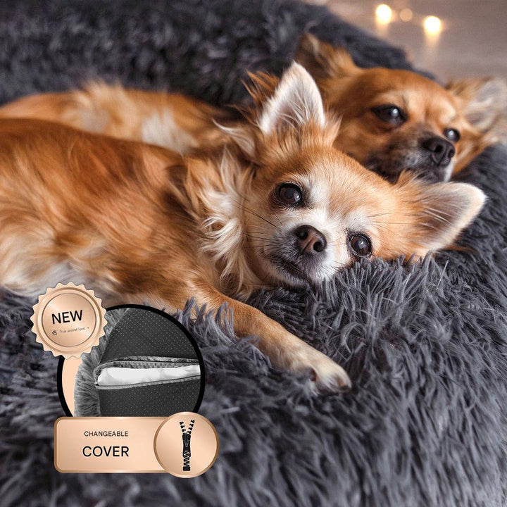 Dog Bed Fluffy Plus - The Original-Gray-XXS - 19.7in-Nora Luxe