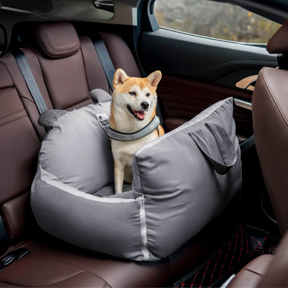Dog Car Bed - BearBuddy-Gray-Double-Nora Luxe
