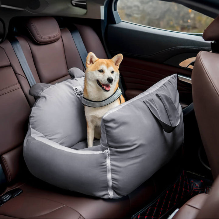 Dog Car Bed - BearBuddy-Gray-Double-Nora Luxe