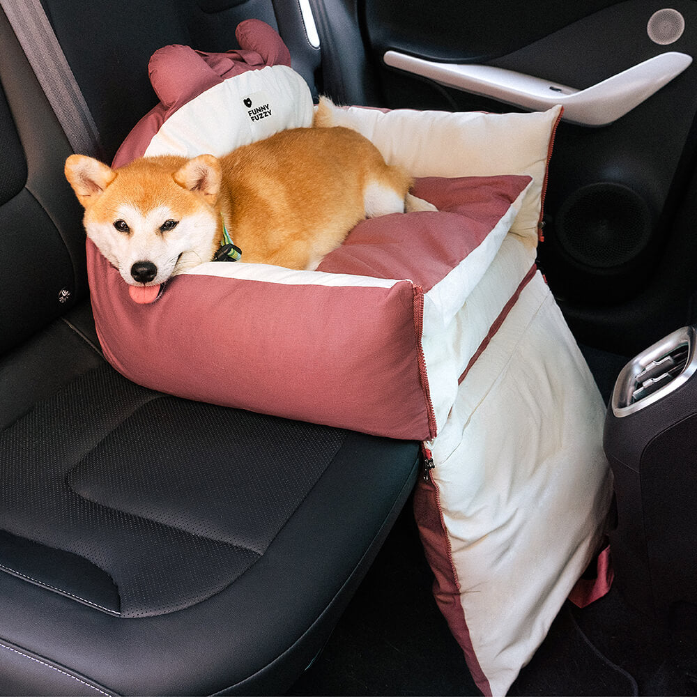 Dog Car Bed - BearBuddy-Pink-Single-Nora Luxe