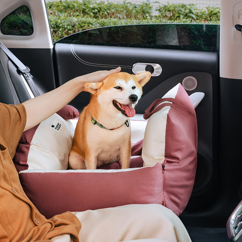 Dog Car Bed - BearBuddy-Pink-Single-Nora Luxe