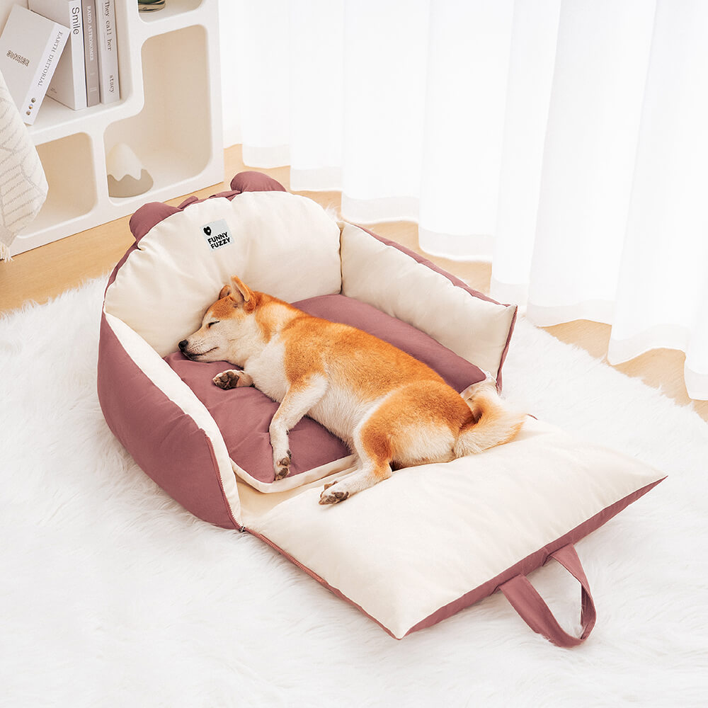 Dog Car Bed - BearBuddy-Pink-Single-Nora Luxe