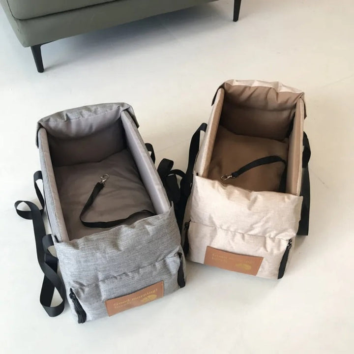 Dog Car Safety Travel Bag - SafePaws-Gray-Nora Luxe