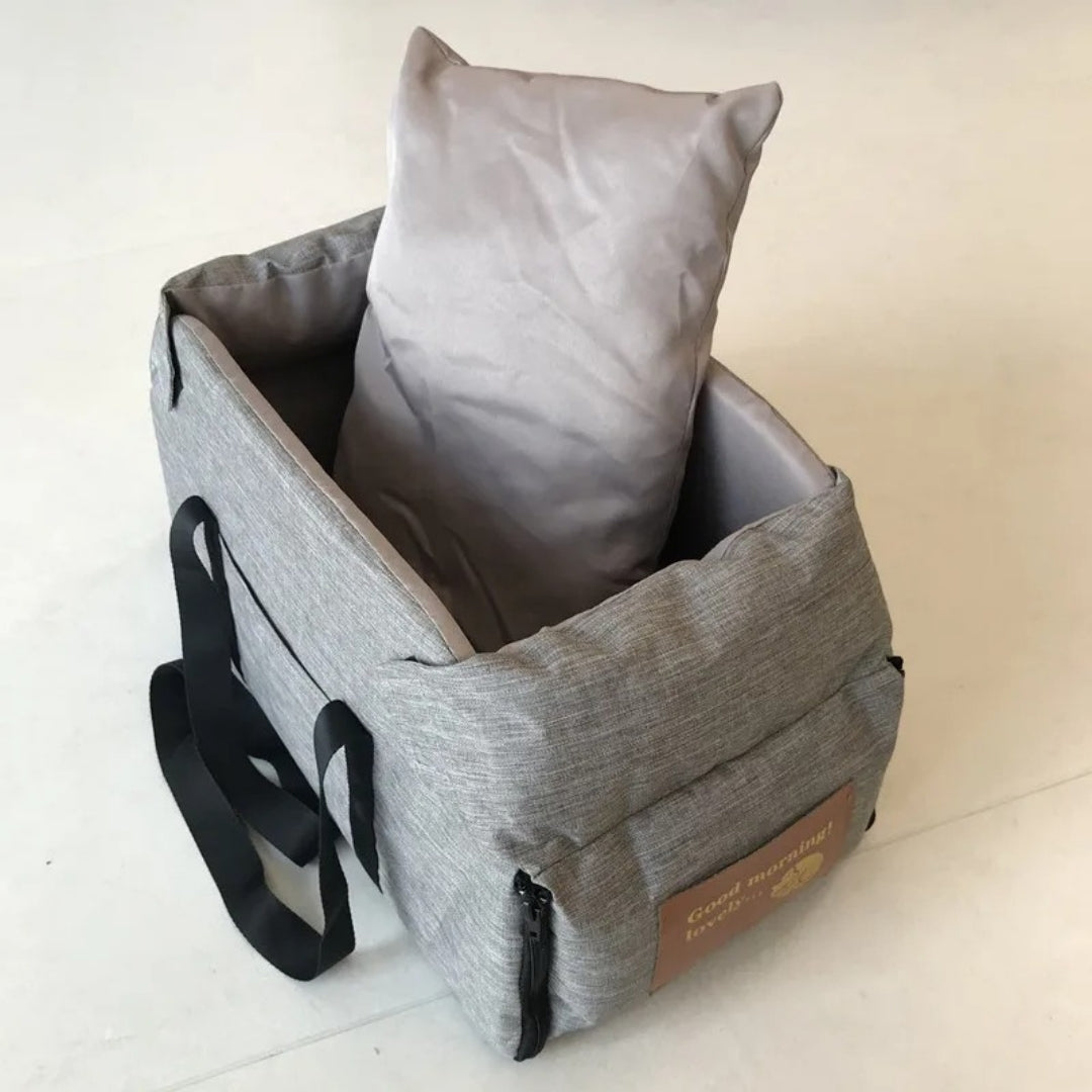 Dog Car Safety Travel Bag - SafePaws-Gray-Nora Luxe