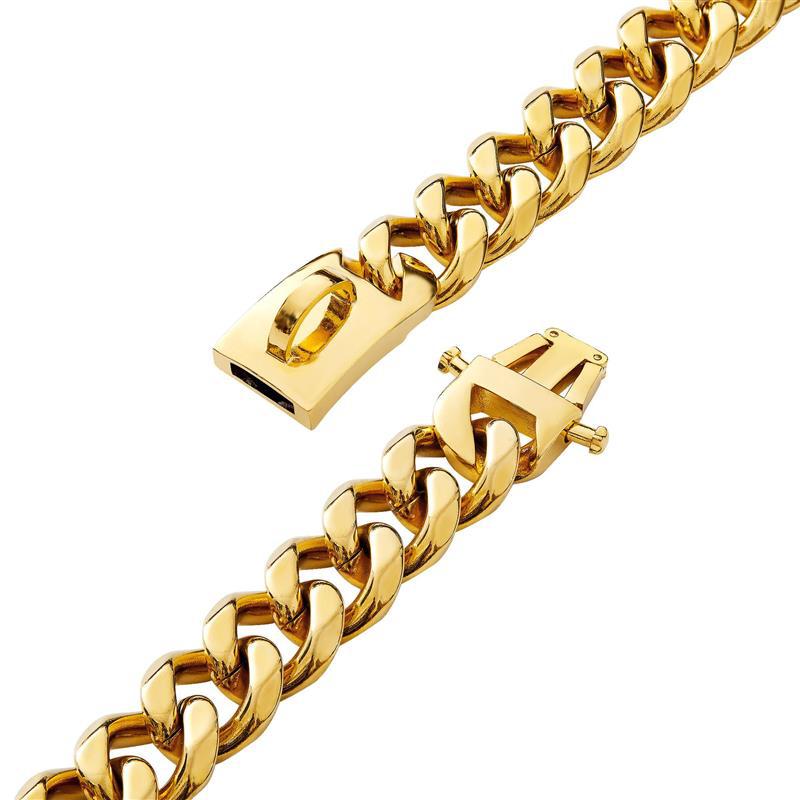 Dog Collar - TitanSteel-Gold-17.72 inches-Nora Luxe