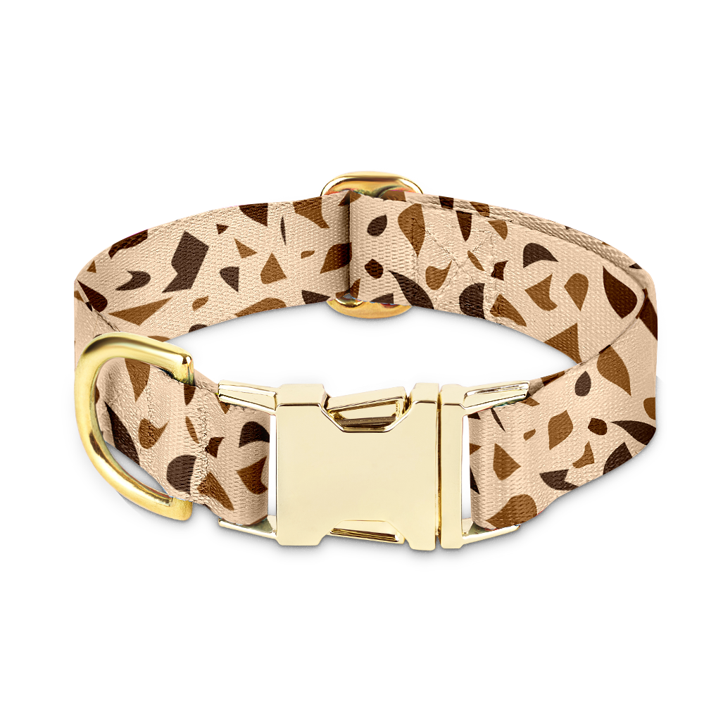 Dog Collar with Golden Accents – GoldenTerra-XS / 0.59 in-Nora Luxe