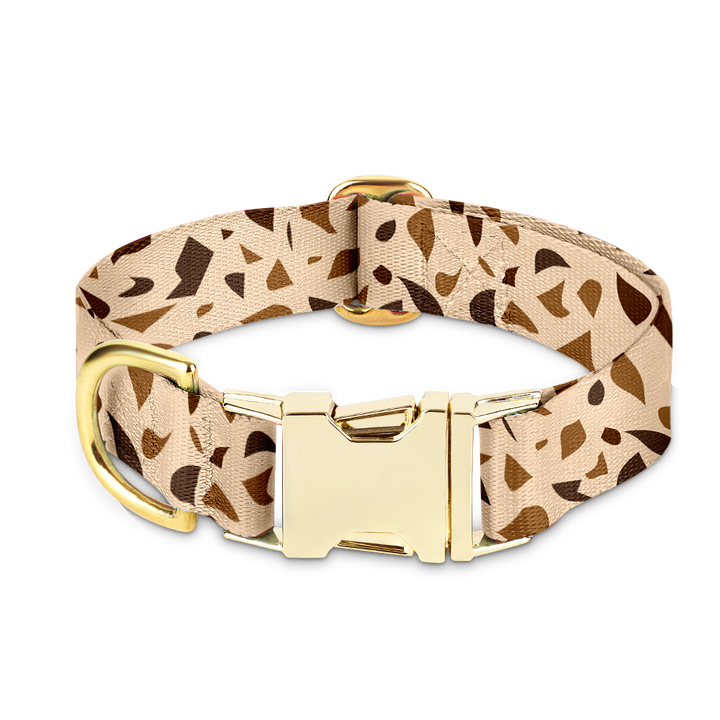 Dog Collar with Golden Accents – GoldenTerra-XS / 0.59 in-Nora Luxe