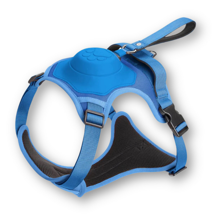 Dog Harness and Lead in One - FlexiLead-Blue-M - (5-13 Kg)-Nora Luxe