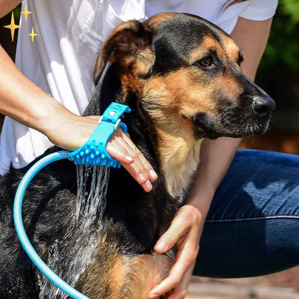 Dog Shower Glove with Brush and Garden Hose in One - AquaPaw-Nora Luxe