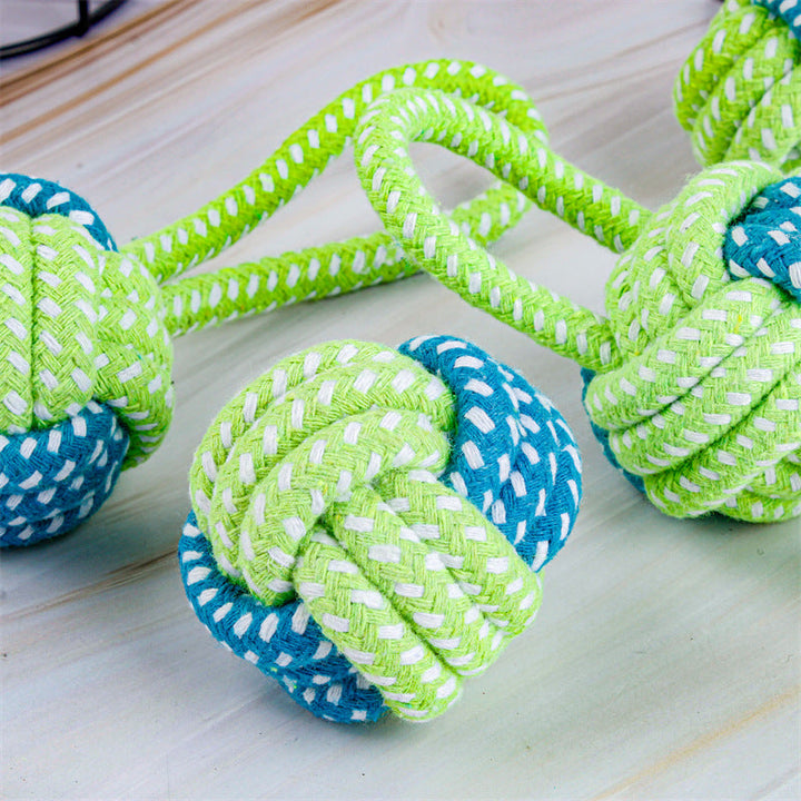 Dog Tugging Toy - Tug & Play Rope Ball-Ball with Loop 14.17 inches-Nora Luxe