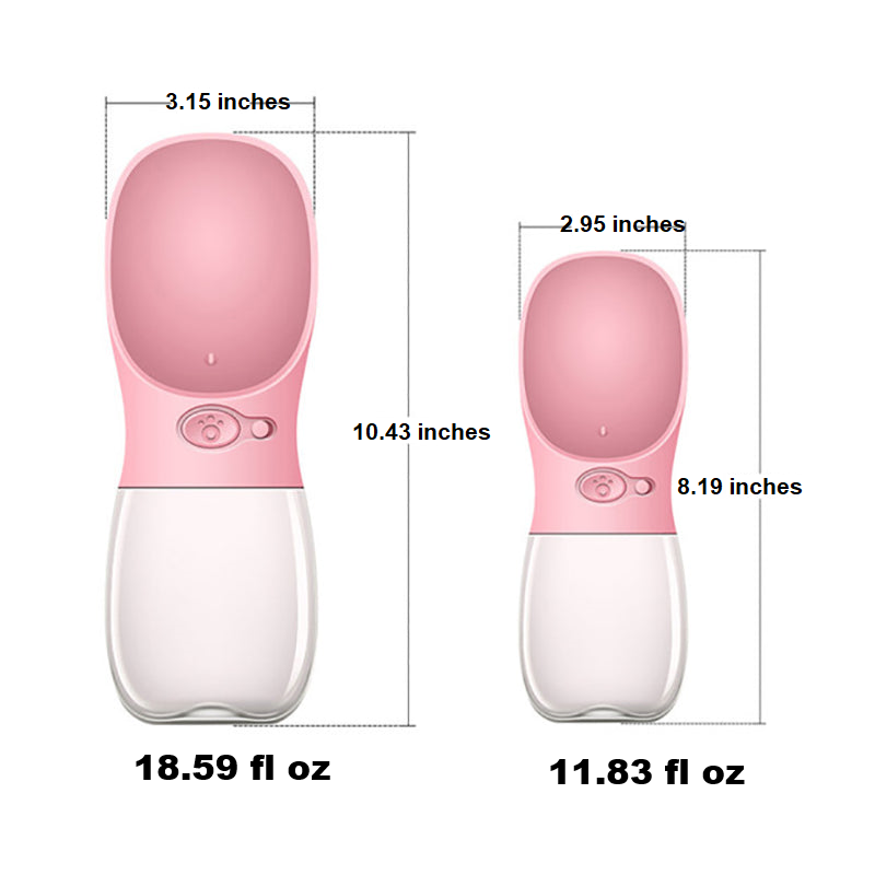 Dog Water Bottle for On the Go - HydroDog-Pink-11.83 fl oz-Nora Luxe